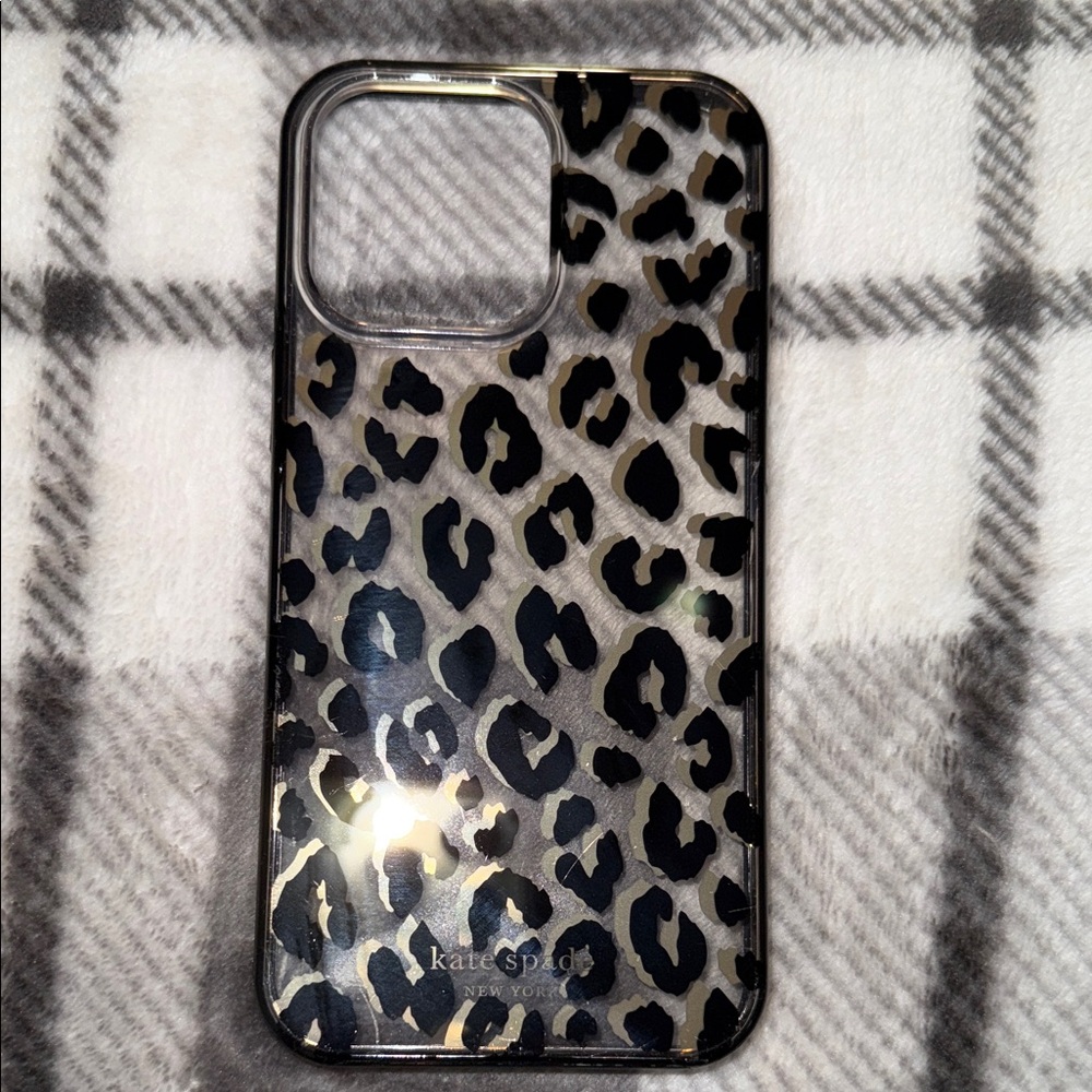 Kate Spade Black and Cream Leopard Phone Case